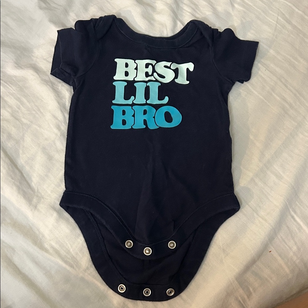The Children's Place Navy Blue 'Best Lil Bro' Bodysuit